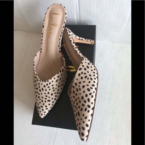 LULUS MULES HEEL ANIMAL PRINT NEW IN BOX - Picture 2 of 8